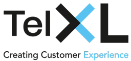 TelXL logo with strapline creating customer experience 256px wide